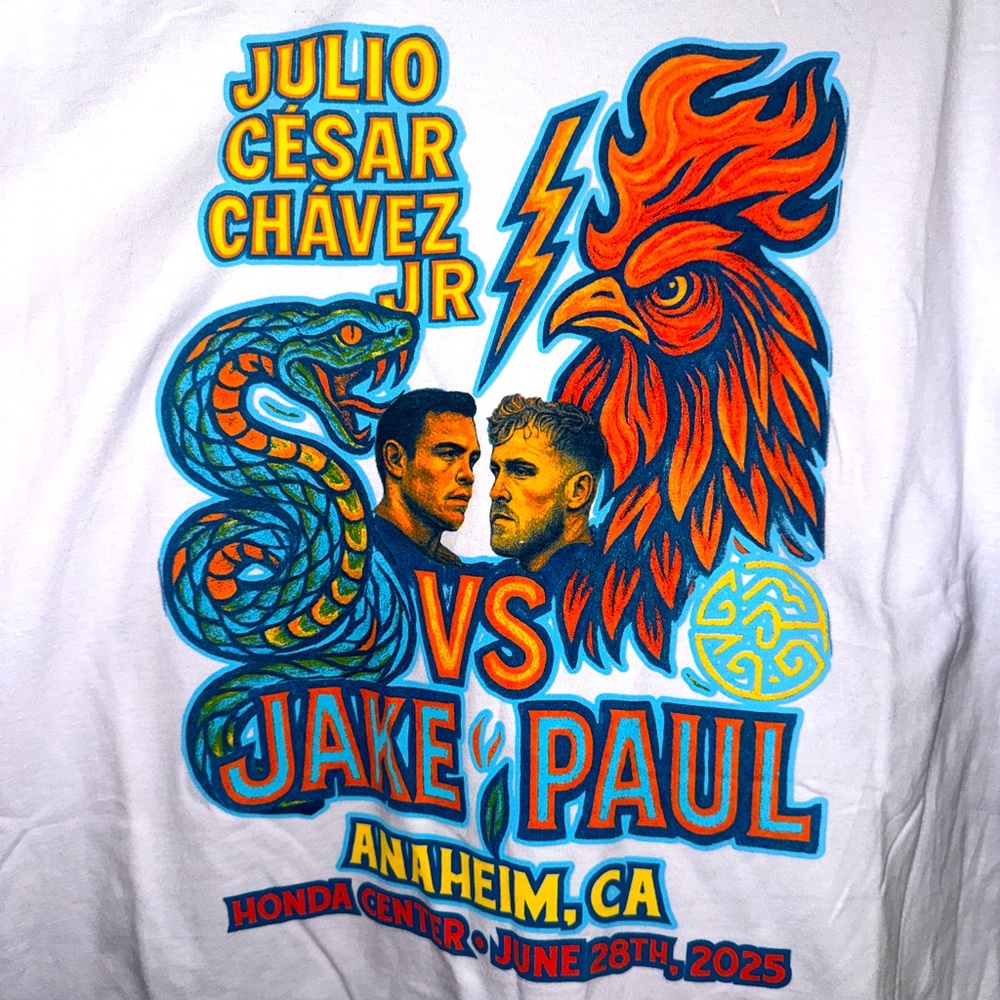 Jake Paul official fight shirt vs Chavez Jr Large White Brand New